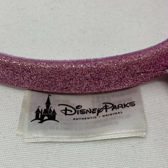 Disney Parks - Pink Glitter Minnie Mouse Headband Ears with Sparkly Gem on on to - Picture 9 of 12